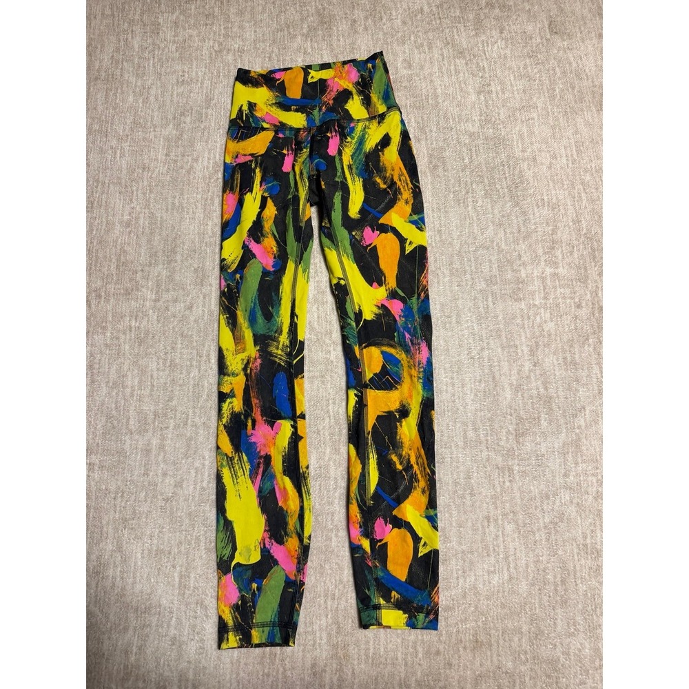 Lululemon Size‎ 2 Multicolor Abstract Print Leggings Yoga Athletic Pants
